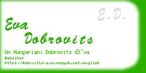 eva dobrovits business card